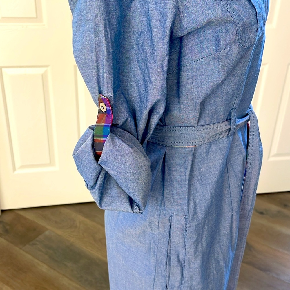 Tommy Hilfiger Chambray Denim Utility Shirtdress Reversible Belt Long Sleeve -S - Picture 6 of 14